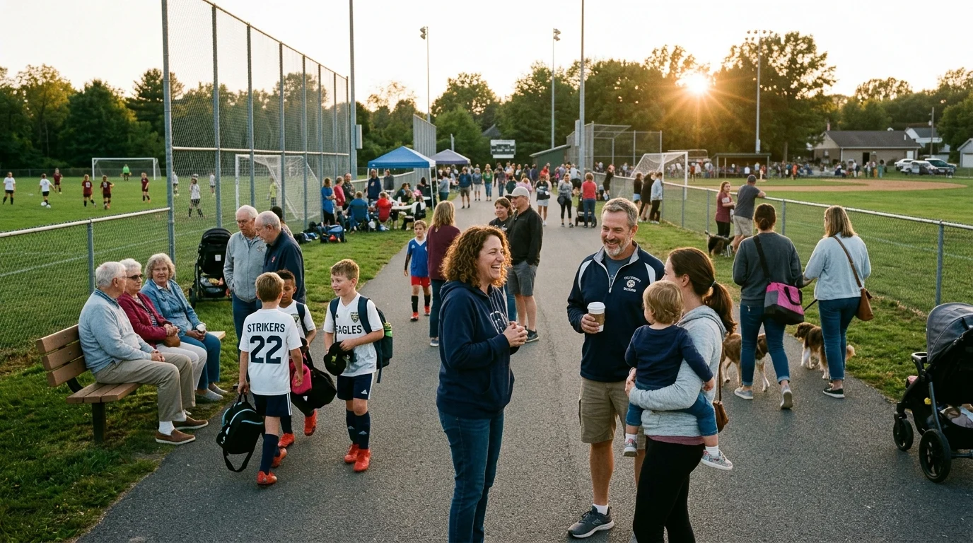 Neighbors interacting at the sportsplex with Project Legacy